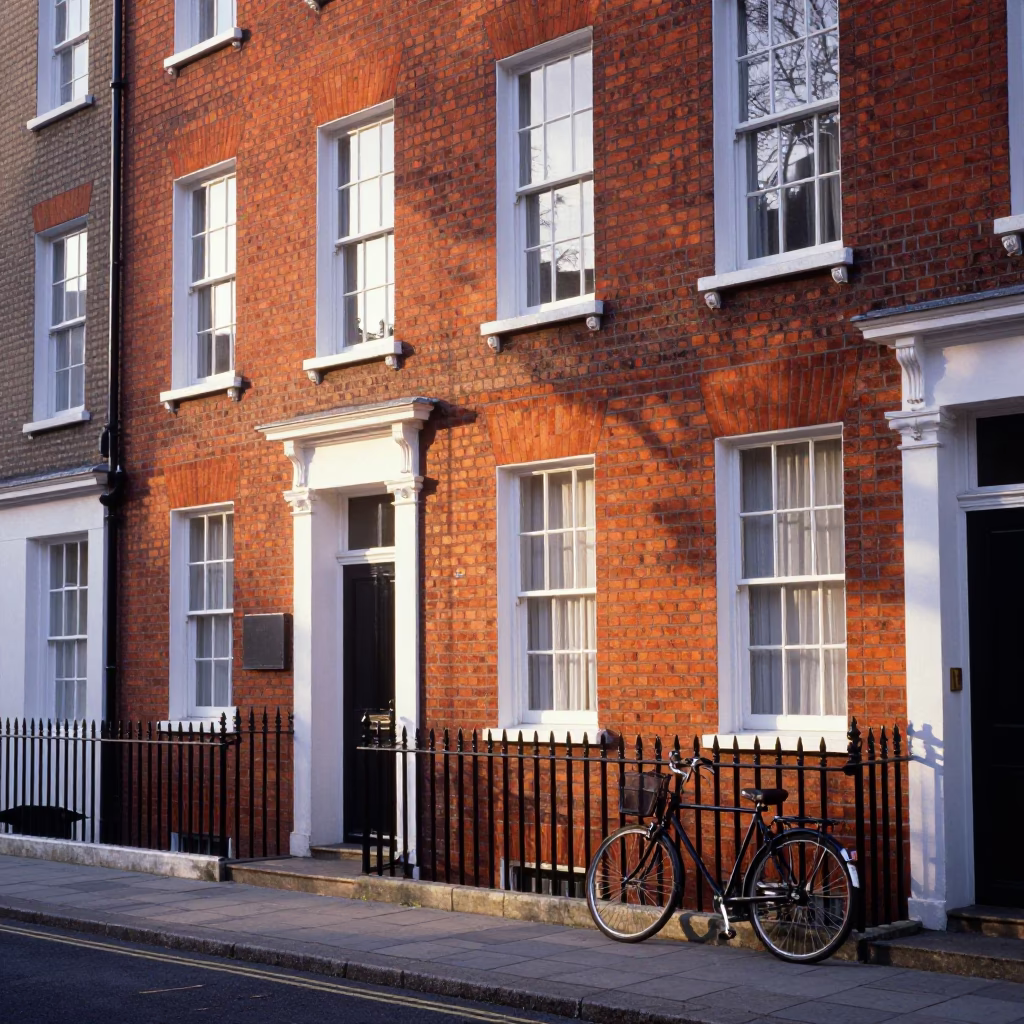 Morning Light on Georgian Sash Windows in Dublin Ireland Street Scene in in Dublin, Ireland