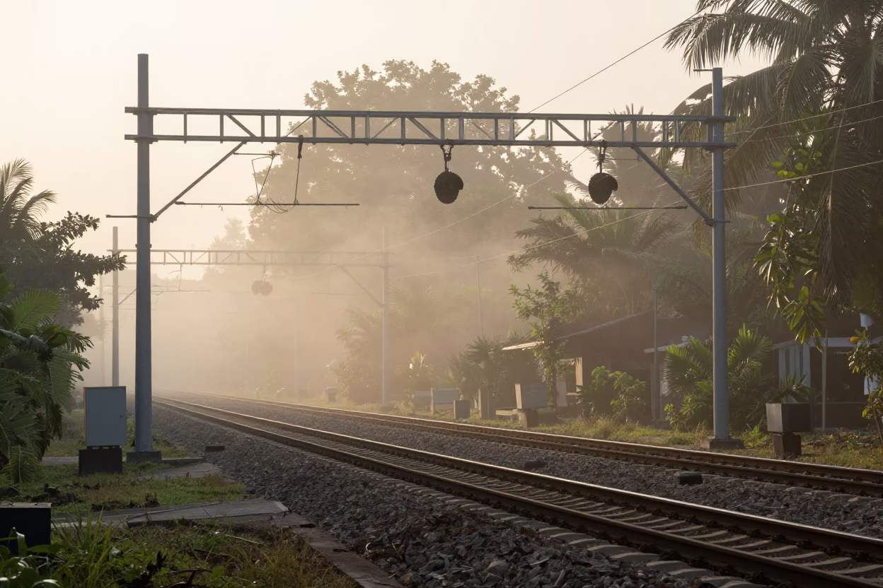 Morning Mist in Phuket at The Early Morning Light in in Phuket, Thailand