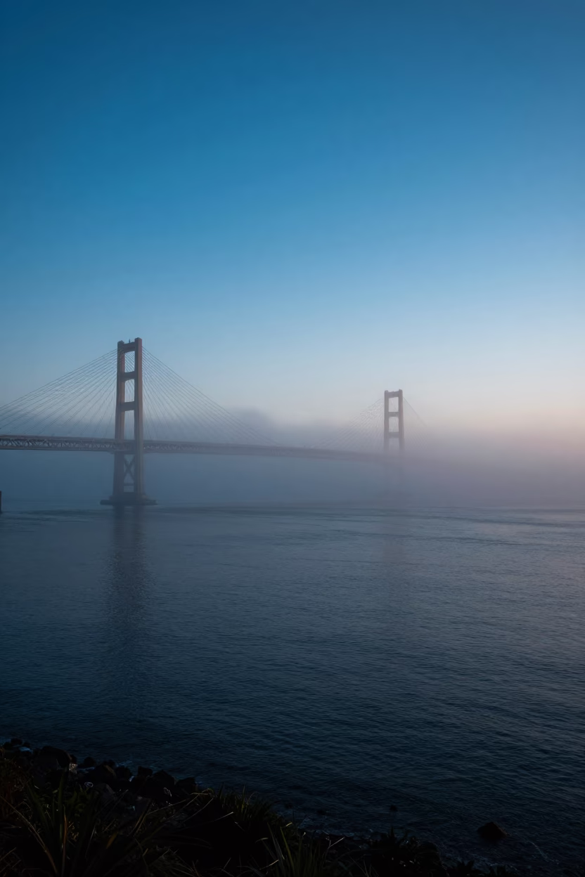 Morning Mist in San Diego at The Still Hours Before Dawn Light in in San Diego, California, United States