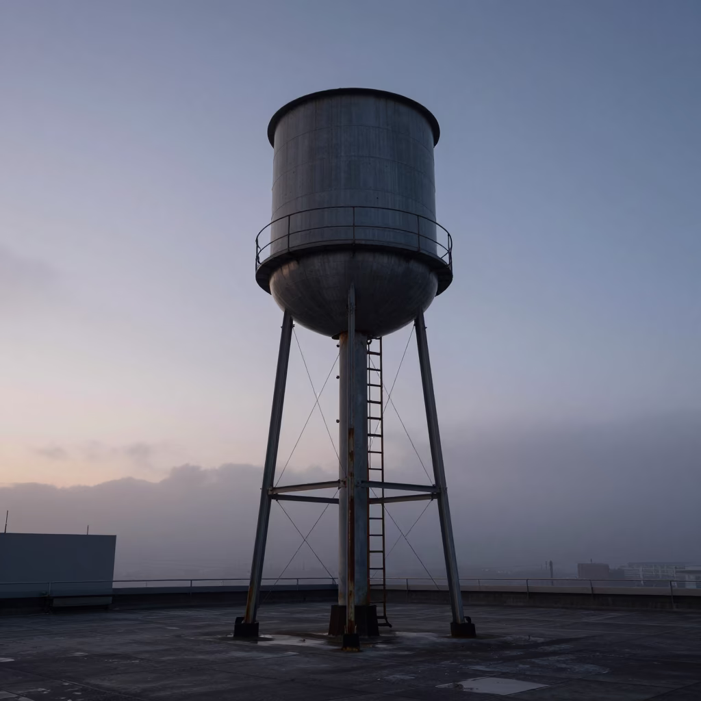 Morning Mist in Sapporo at The Predawn Darkness Light in in Sapporo, Japan