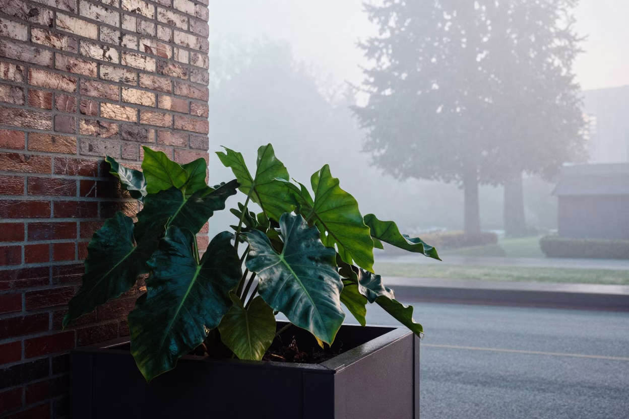 Morning Mist in Vancouver at Early Morning Light in in Vancouver, British Columbia, Canada