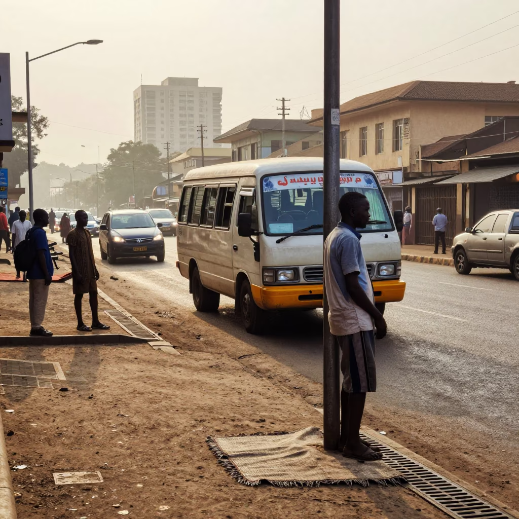 Morning Morning Commute and Street Life in Nairobi Kenya After Sunrise in in Nairobi, Kenya