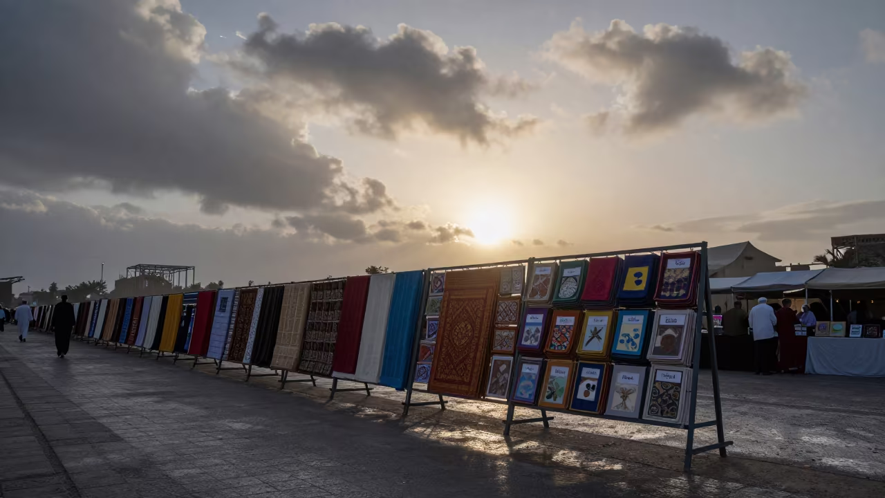 Morning Parade Costume Rack in Sheikh Othman Festival in at a festival street procession in Sheikh Othman