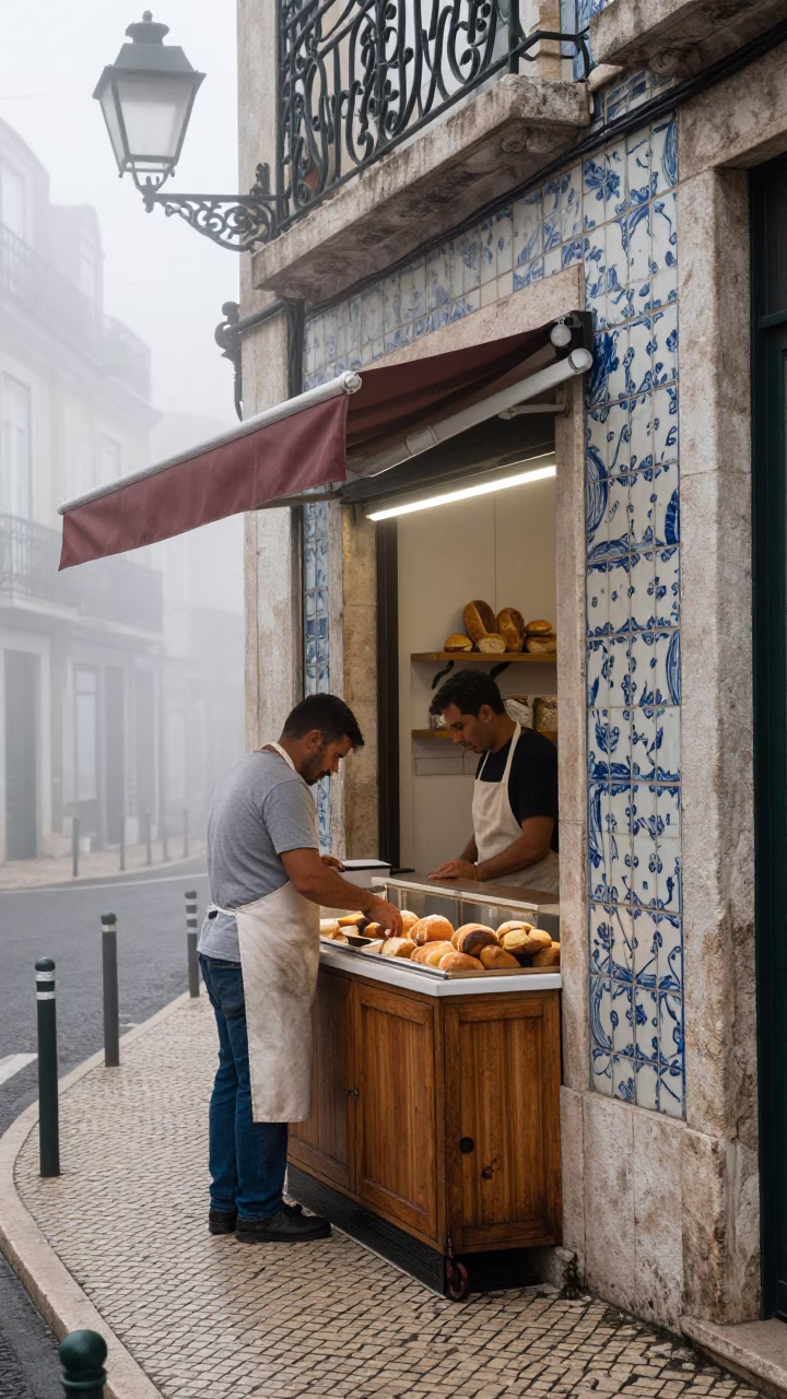 Morning Pastries in Lisbon in in Lisbon, Portugal