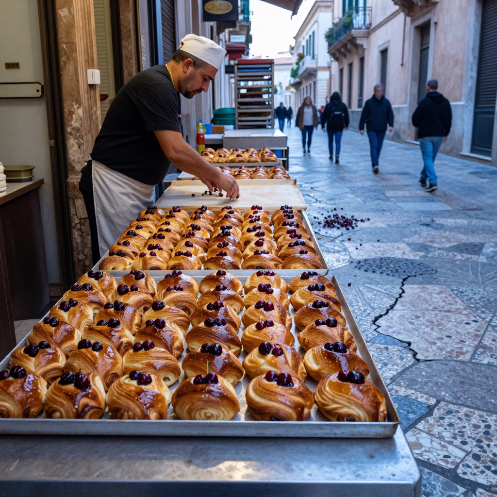 Morning Pastries in Palermo in in Palermo, Italy