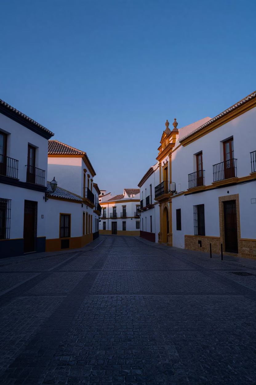 Morning Plaza at Sunrise Light in Seville in in Seville, Spain