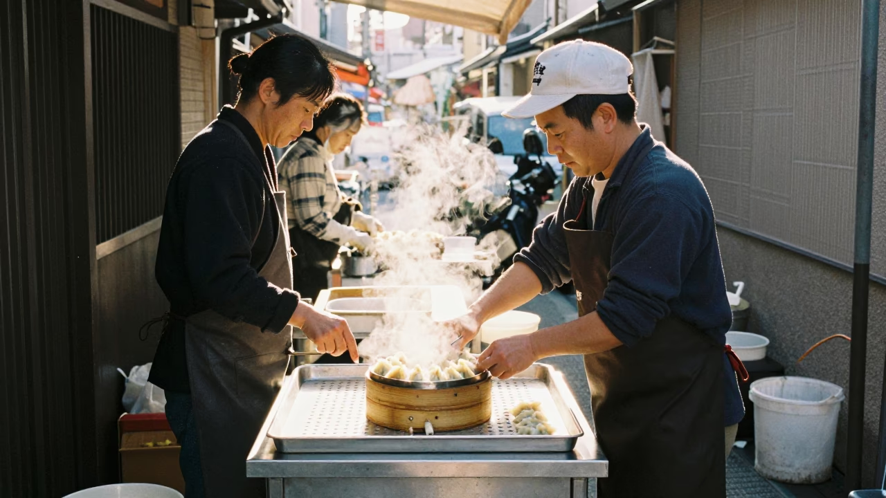 Morning Prep in Osaka in in Osaka, Japan