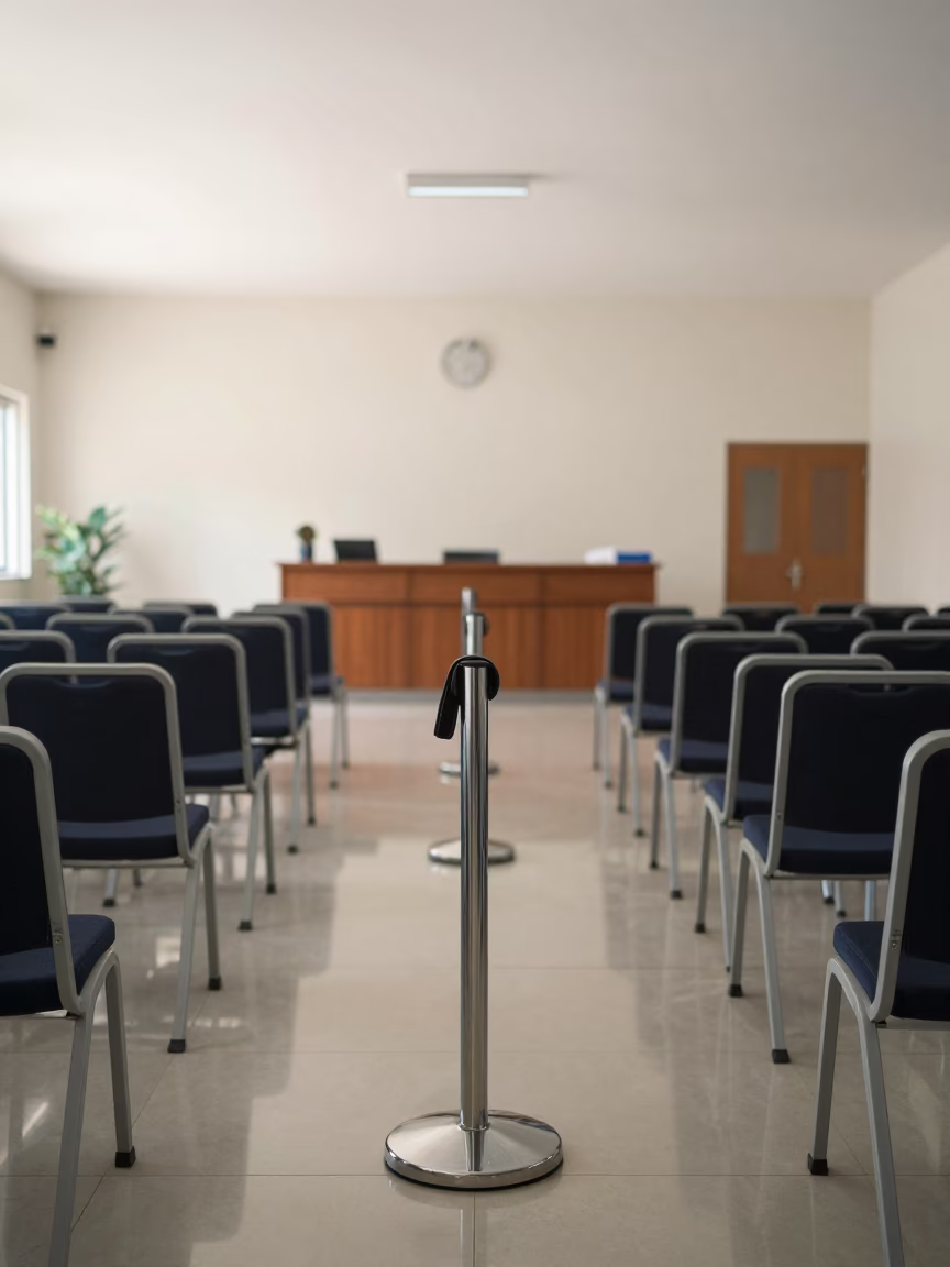 Morning Queue Stanchion in Larkana Office in inside a conference room in Larkana
