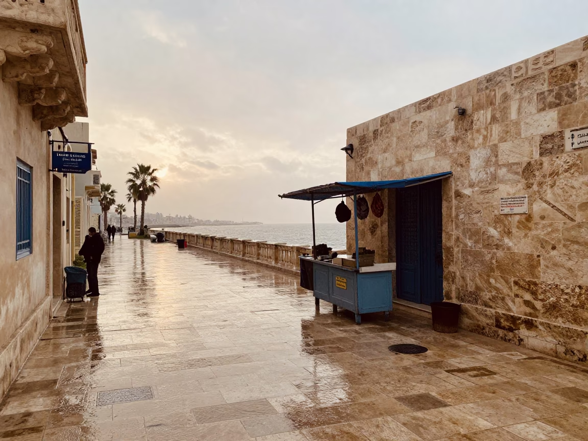 Morning Rain at First Light in Alexandria in in Alexandria, Egypt