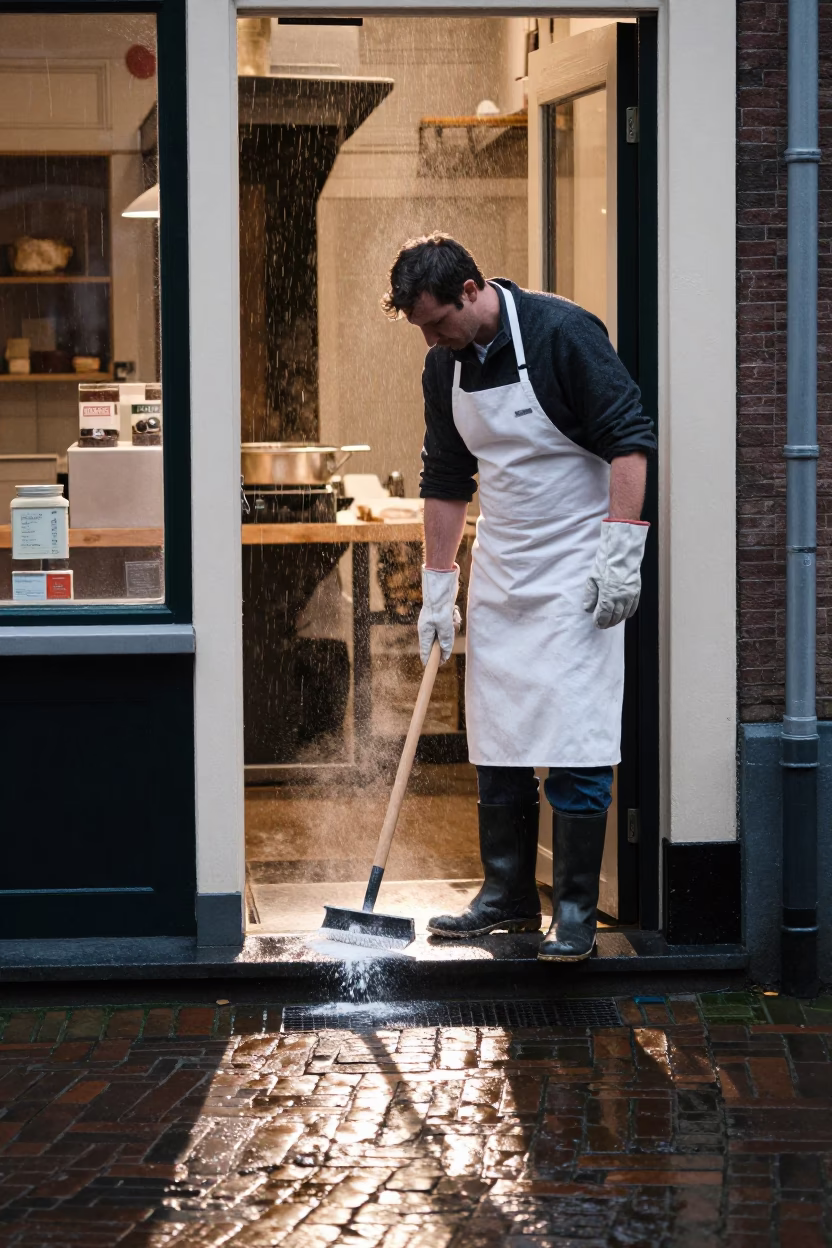 Morning Rain at First Light in Amsterdam in in Amsterdam, Netherlands