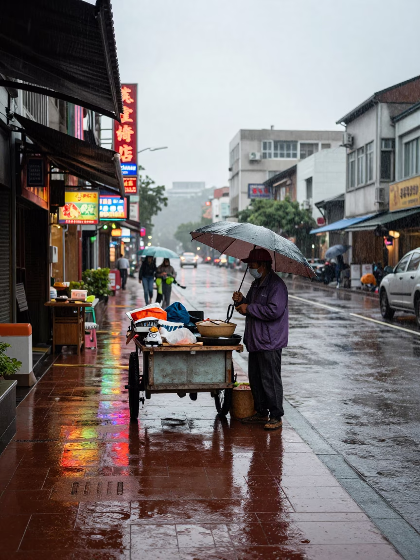 Morning Rain at First Light in Kaohsiung in in Kaohsiung, Taiwan