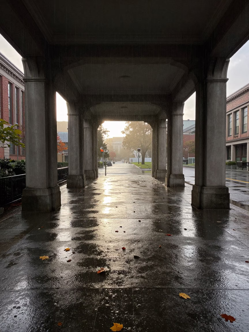 Morning Rain in Seattle at The Early Morning Light in in Seattle, Washington, United States