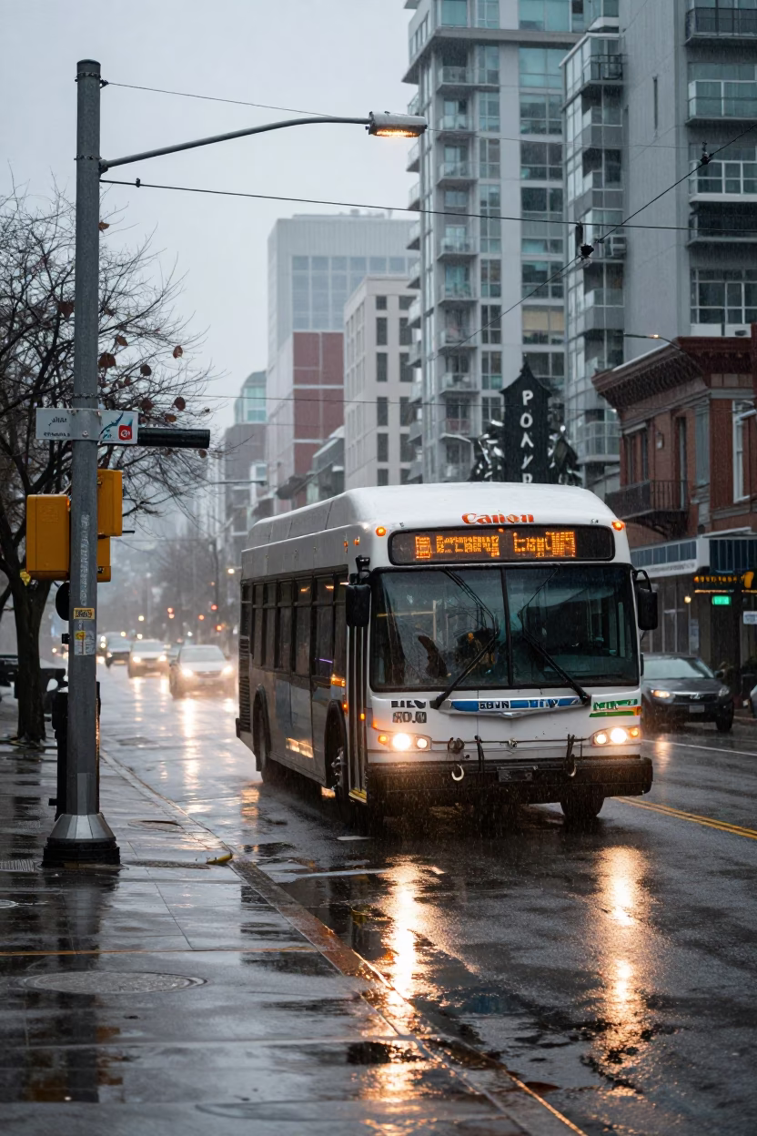 Morning Rain in Vancouver at The Early Morning Light in in Vancouver, British Columbia, Canada