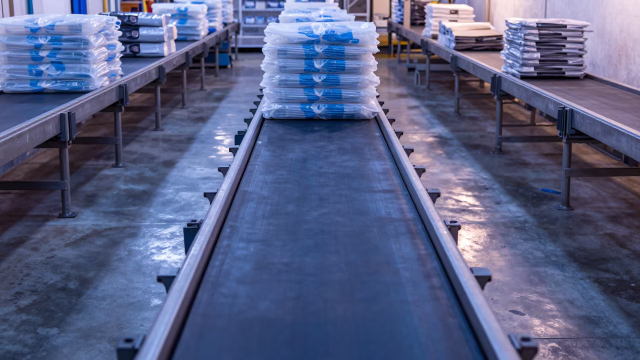 Morning Retail Belt Before First Customer Arrives in inside a stockroom behind the sales floor in Victoria