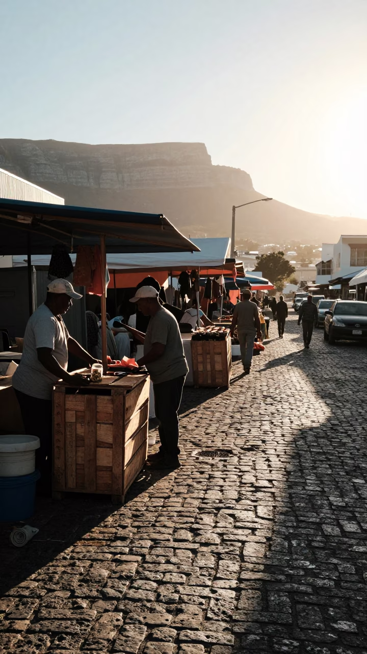 Morning Routine in Cape Town at As First Light Reaches The Scene in in Cape Town, South Africa