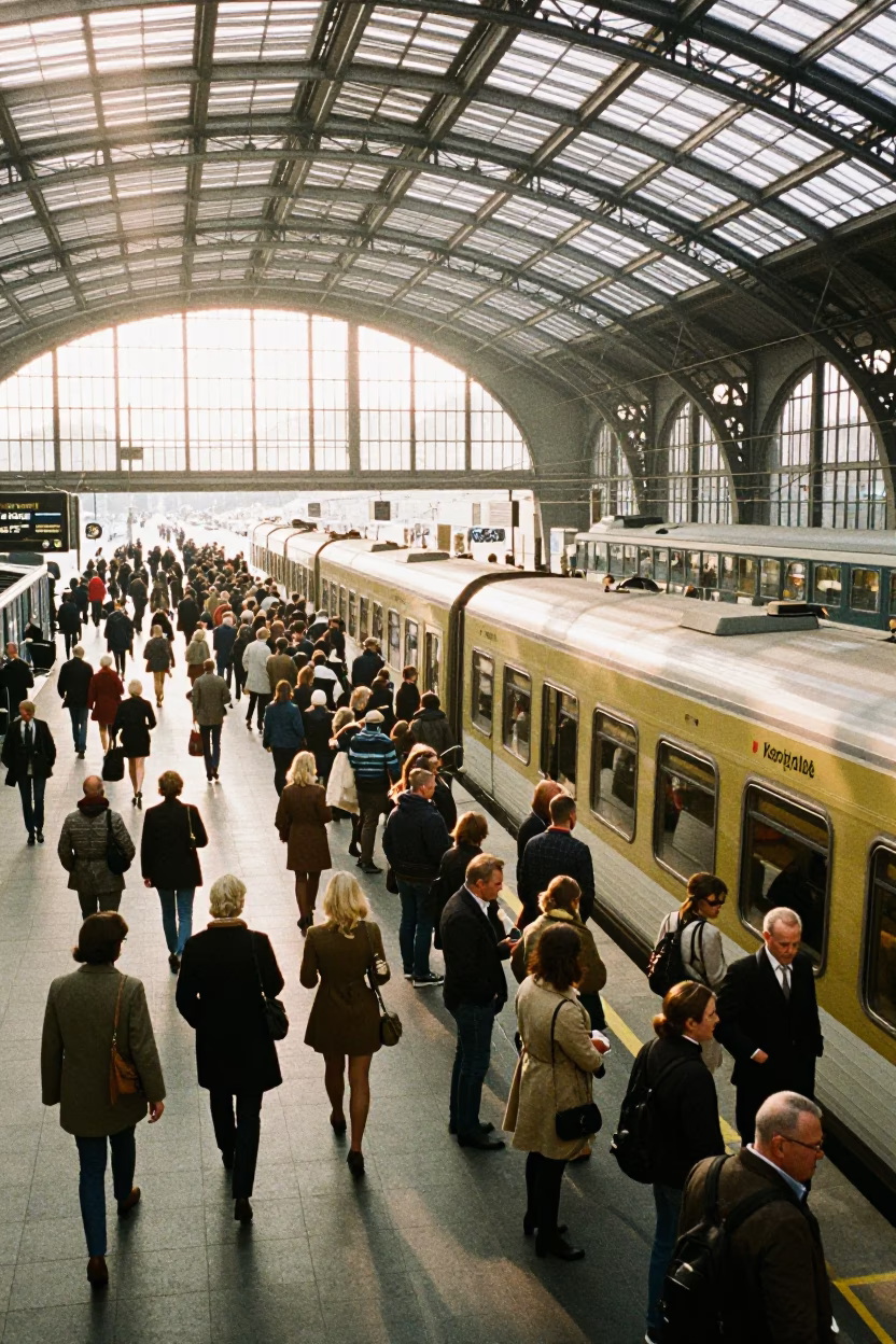 Morning Rush just after sunrise in Berlin in in Berlin, Germany