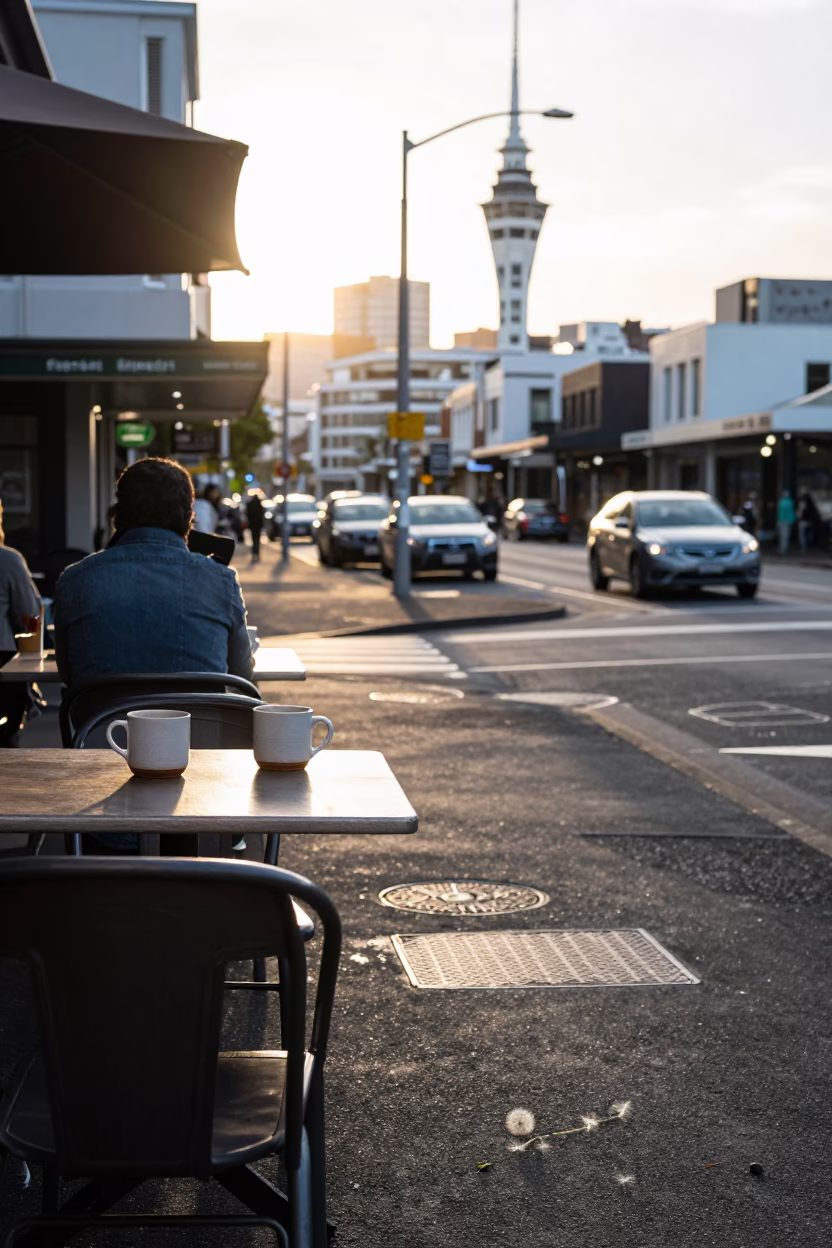 Morning Scene at As First Light Reaches The Scene in Auckland in in Auckland, New Zealand