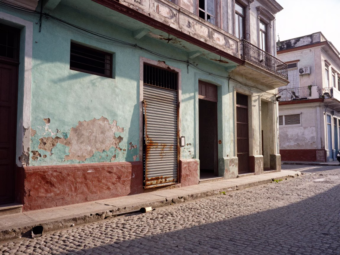 Morning Scene at As First Light Reaches The Scene in Havana in in Havana, Cuba