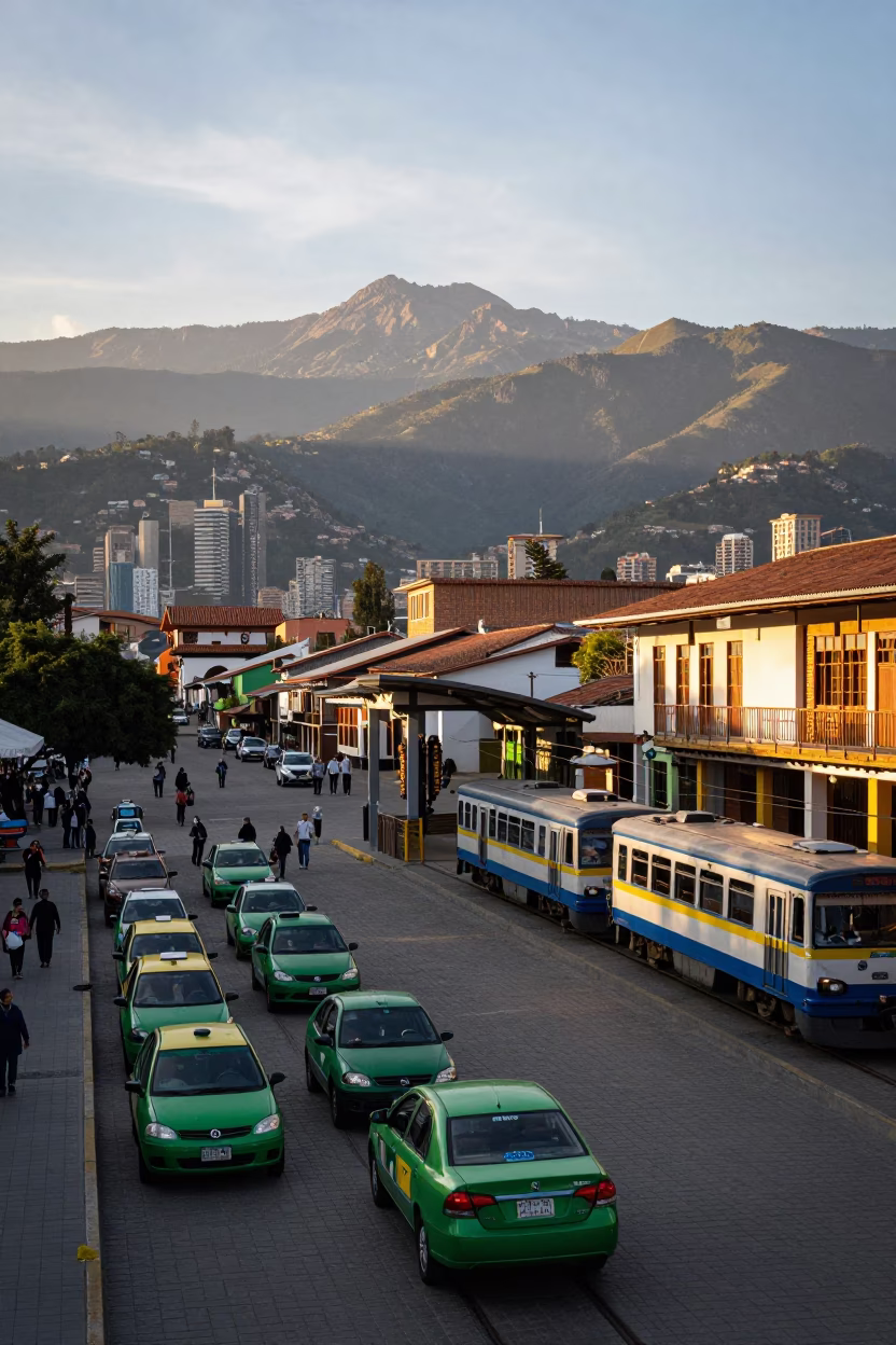 Morning Scene at As First Light Reaches The Scene in Medellin in in Medellin, Colombia