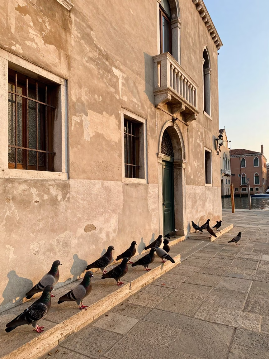 Morning Scene at First Light Of Dawn in Venice in in Venice, Italy