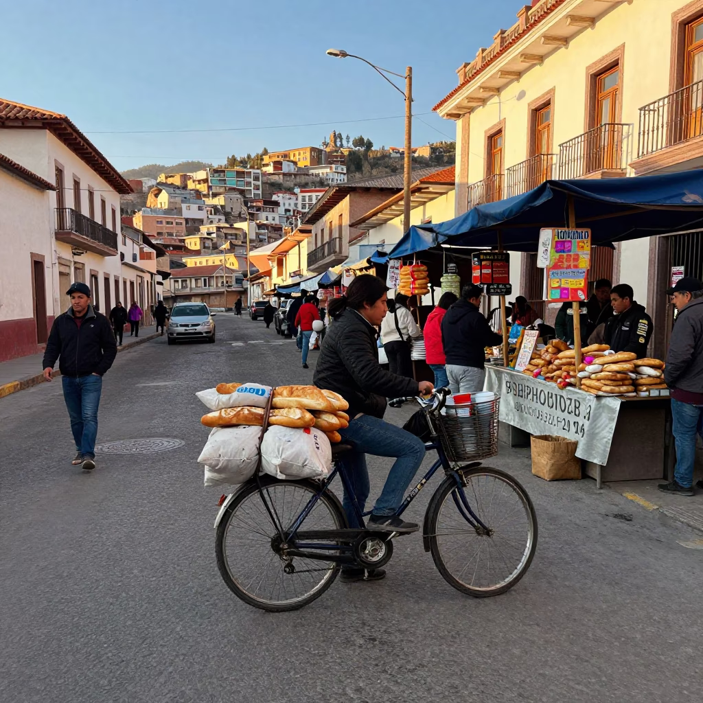 Morning Scene at The Late Morning Light in La Paz in in La Paz, Bolivia