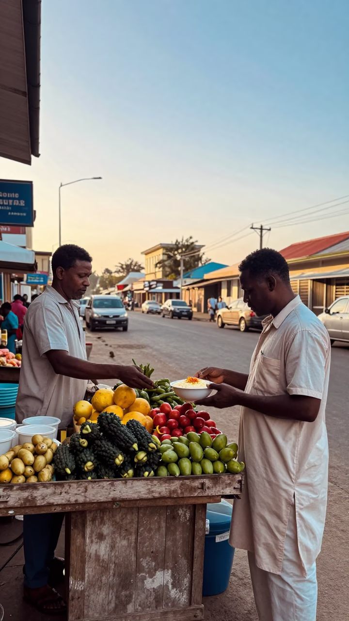 Morning Scene in Durban at The Early Morning Light in in Durban, South Africa