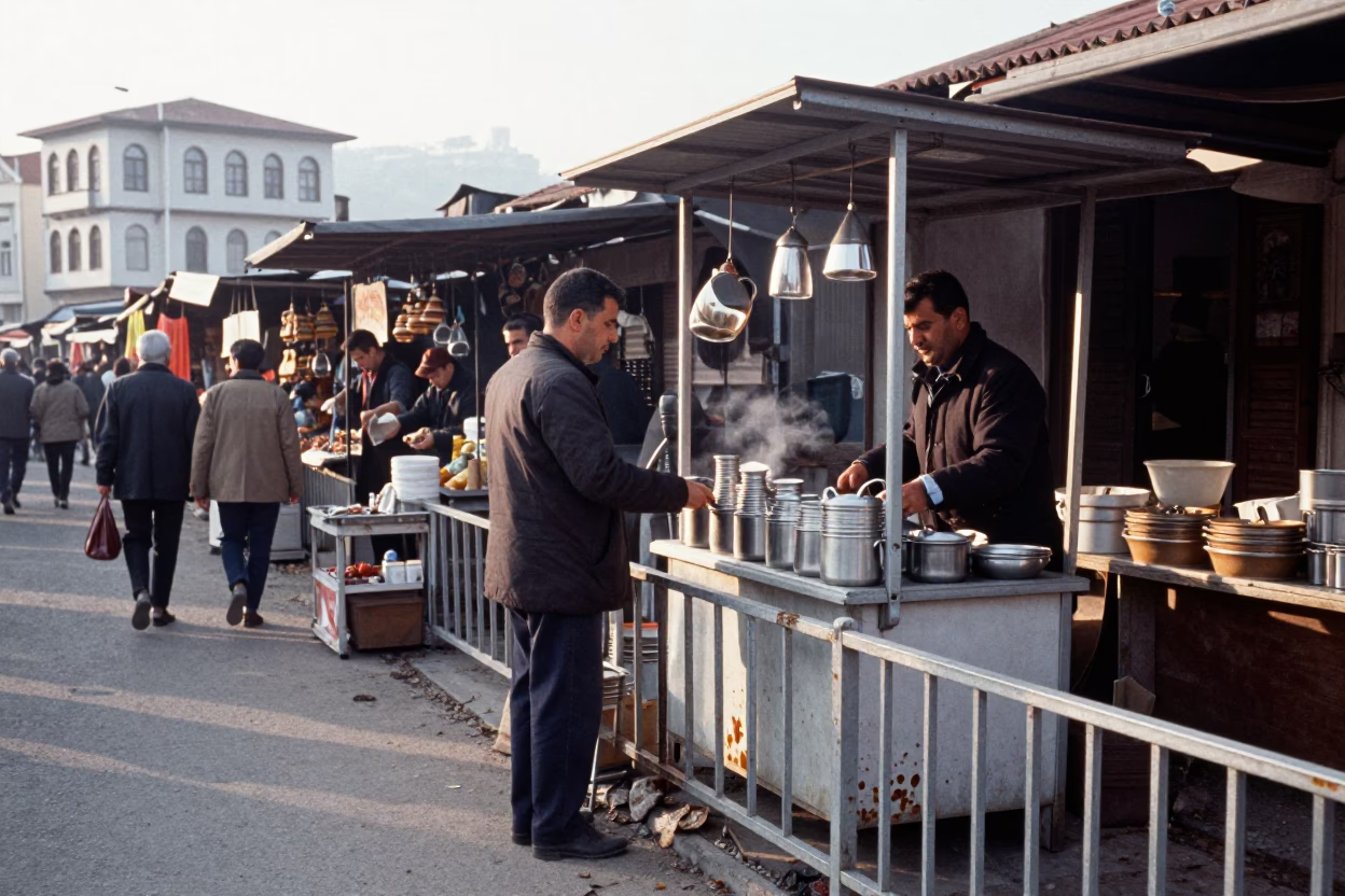 Morning Scene in Izmir at The Late Morning Light in in Izmir, Turkey