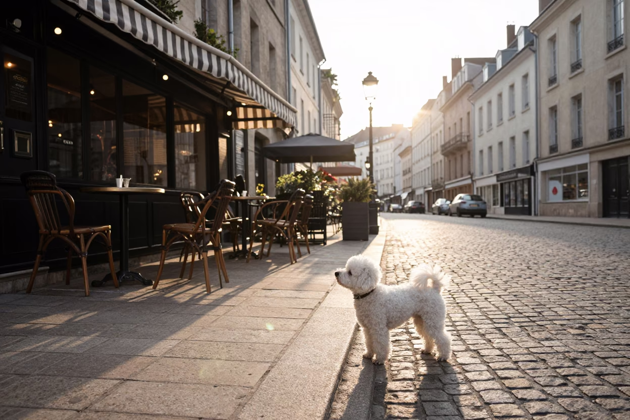 Morning Scene in Lyon at As First Light Reaches The Scene in in Lyon, France