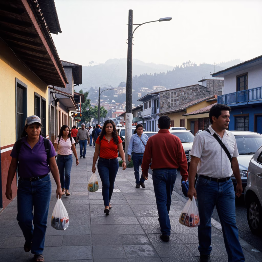 Morning Scene in Medellin at The Late Morning Light in in Medellin, Colombia