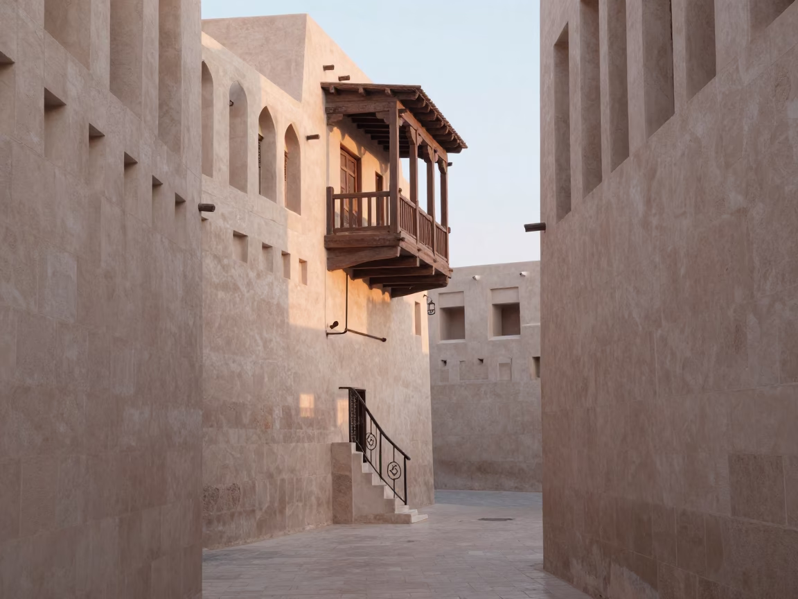 Morning Scene in Muscat at As First Light Reaches The Scene in in Muscat, Oman