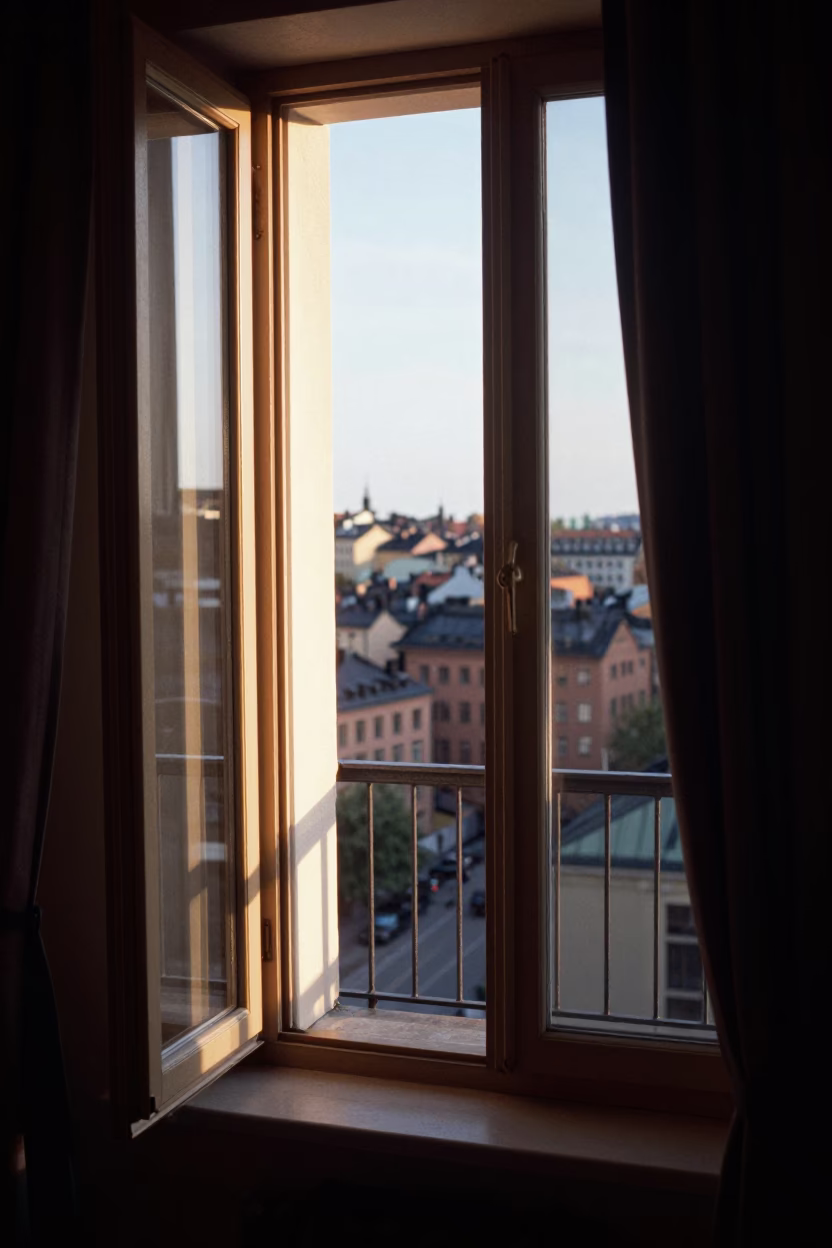 Morning Scene in Stockholm at As First Light Reaches The Scene in in Stockholm, Sweden