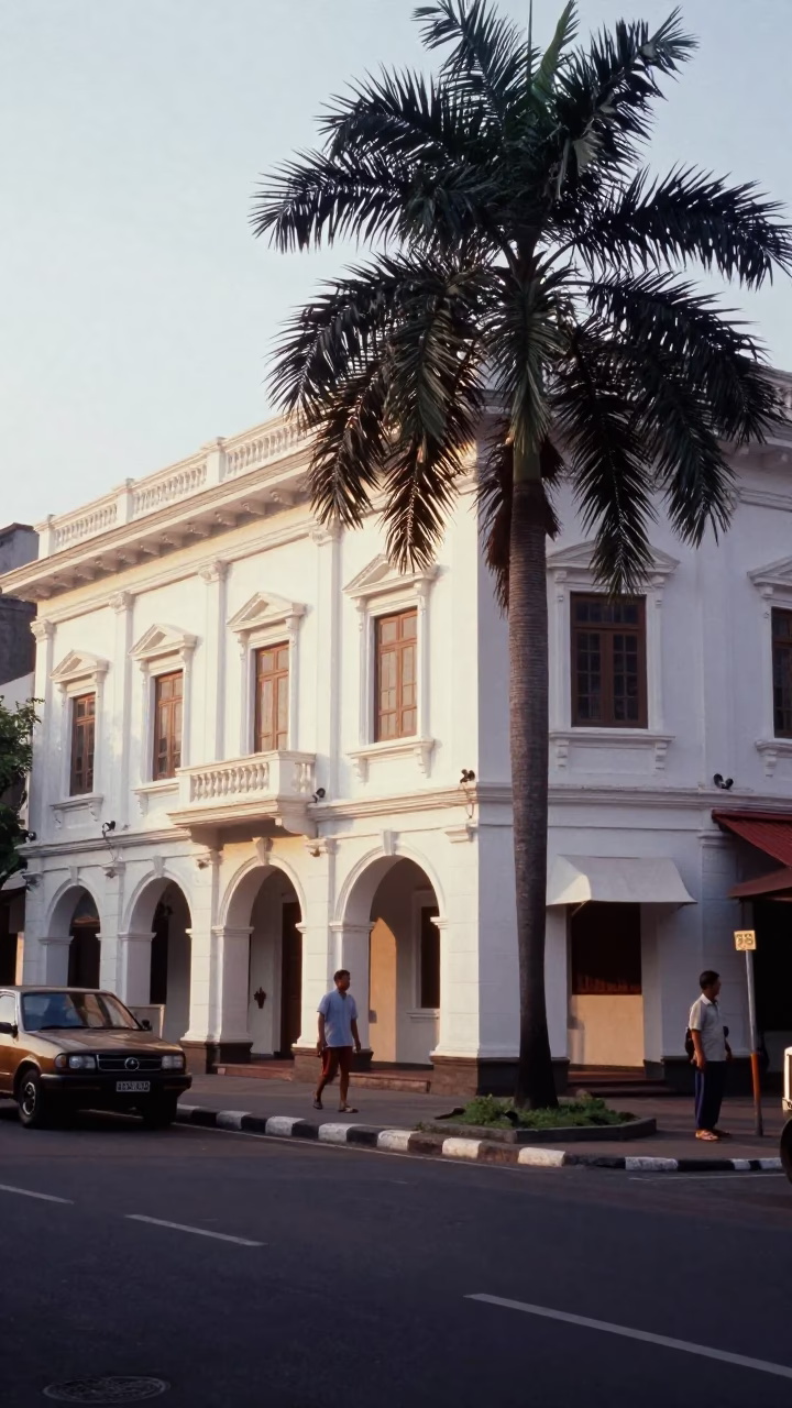 Morning Scene in Surabaya at As First Light Reaches The Scene in in Surabaya, Indonesia