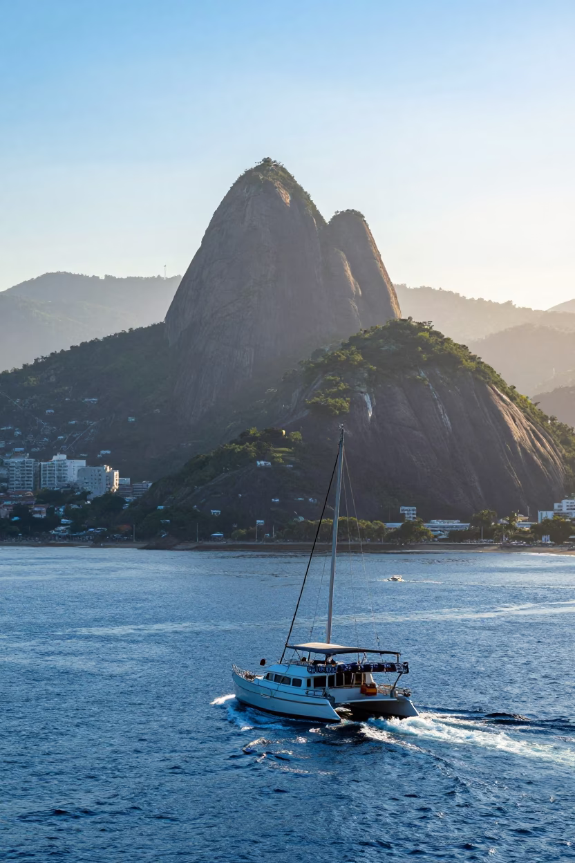 Morning Scene just after sunrise in Rio De Janeiro in in Rio de Janeiro, Brazil