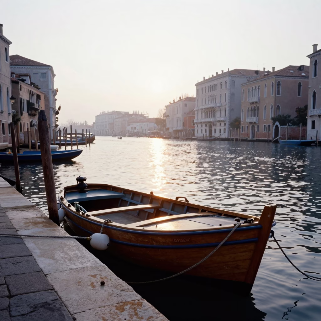 Morning Scene just after sunrise in Venice in in Venice, Italy