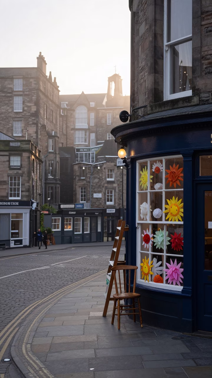 Morning Scotland in Edinburgh at As First Light Reaches The Scene in in Edinburgh, United Kingdom