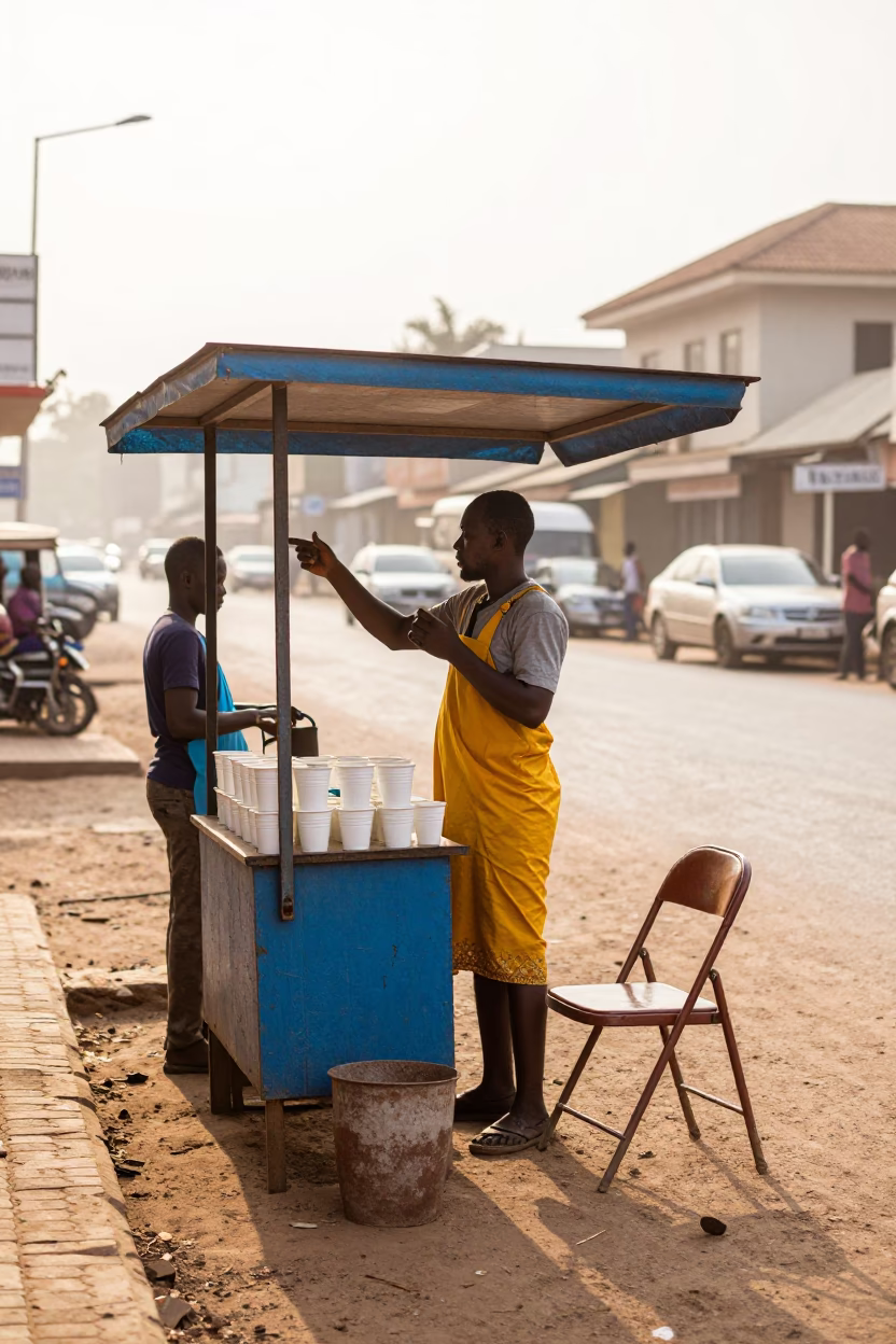 Morning Setup in Accra in in Accra, Ghana