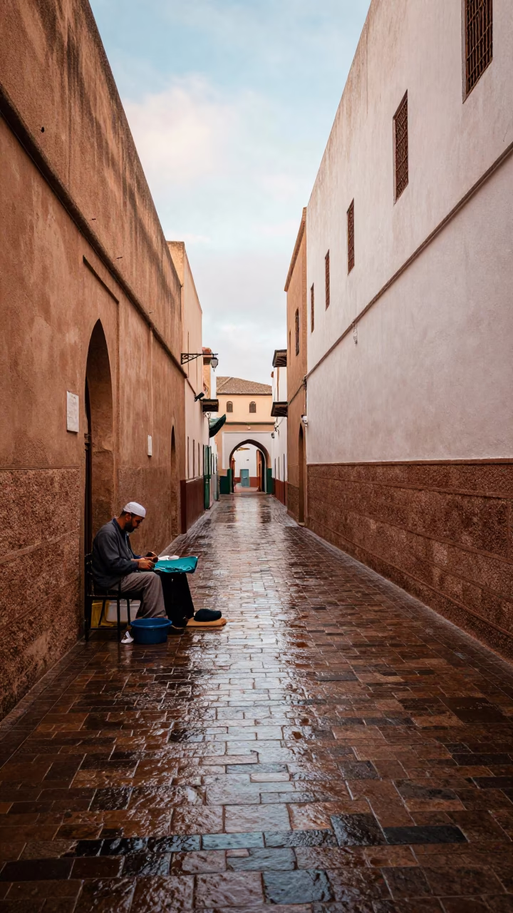 Morning Setup in Essaouira in in Essaouira, Morocco