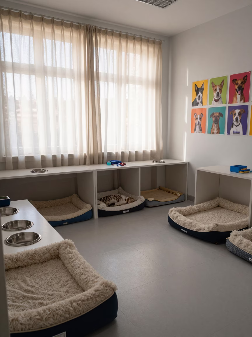 Morning Setup Pet Bedding Bay Edfu Adoption Room in inside an adoption room in Edfu