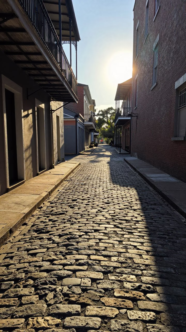 Morning Shadows in New Orleans at As First Light Reaches The Scene in in New Orleans, Louisiana, United States