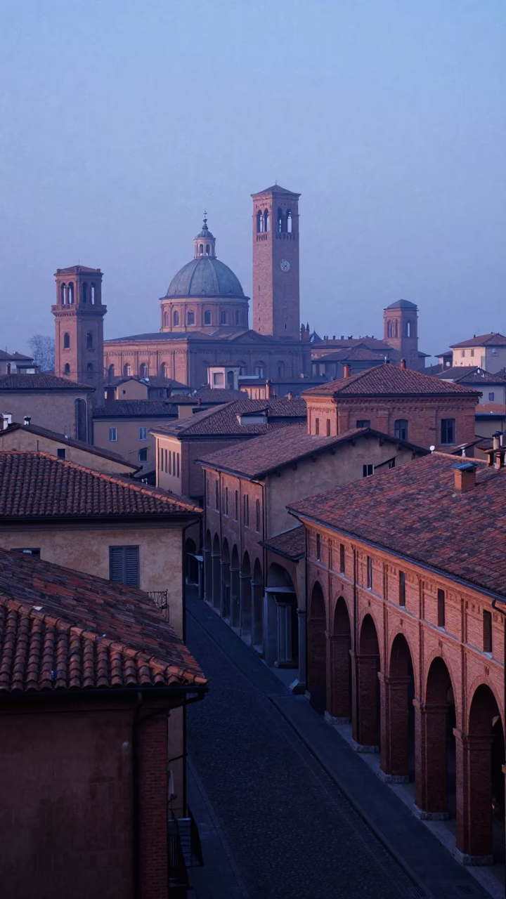 Morning Skyline at Sunrise Light in Bologna in in Bologna, Italy