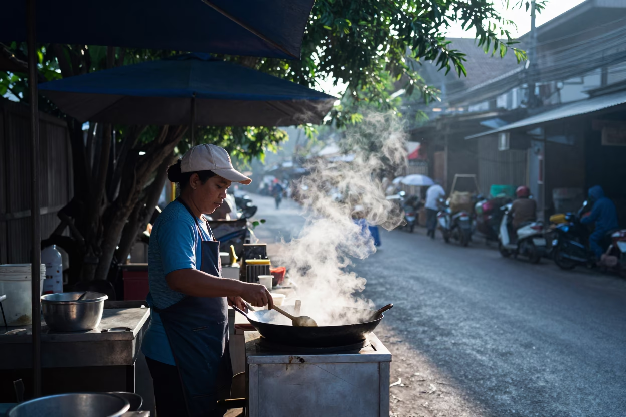 Morning Stir-fry in Chiang Mai in in Chiang Mai, Thailand