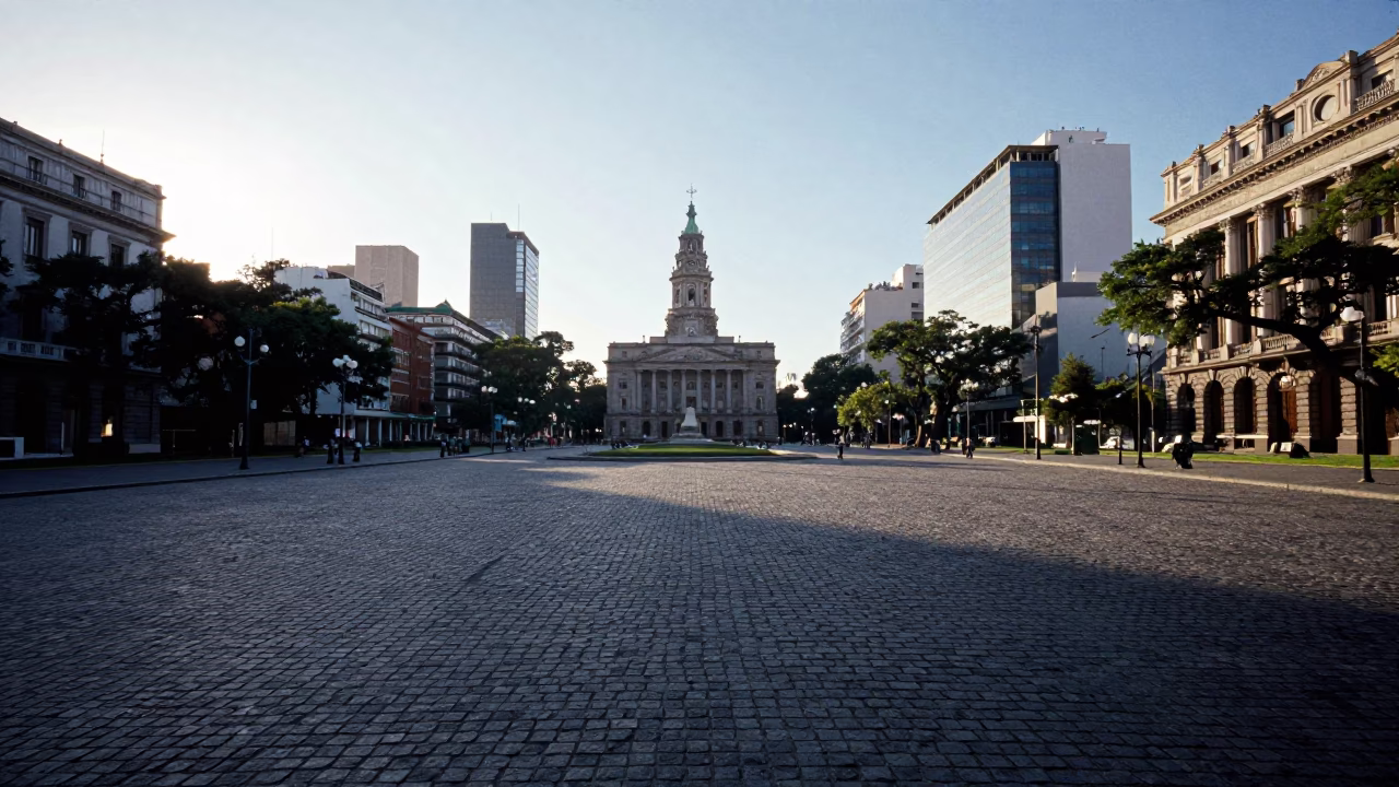 Morning Sunlight in Buenos Aires at The Late Morning Light in in Buenos Aires, Argentina