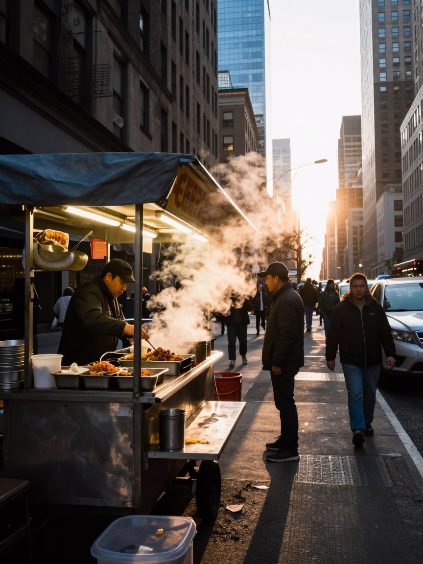 Morning Sunlight in New York at As First Light Reaches The Scene in in New York, New York, United States