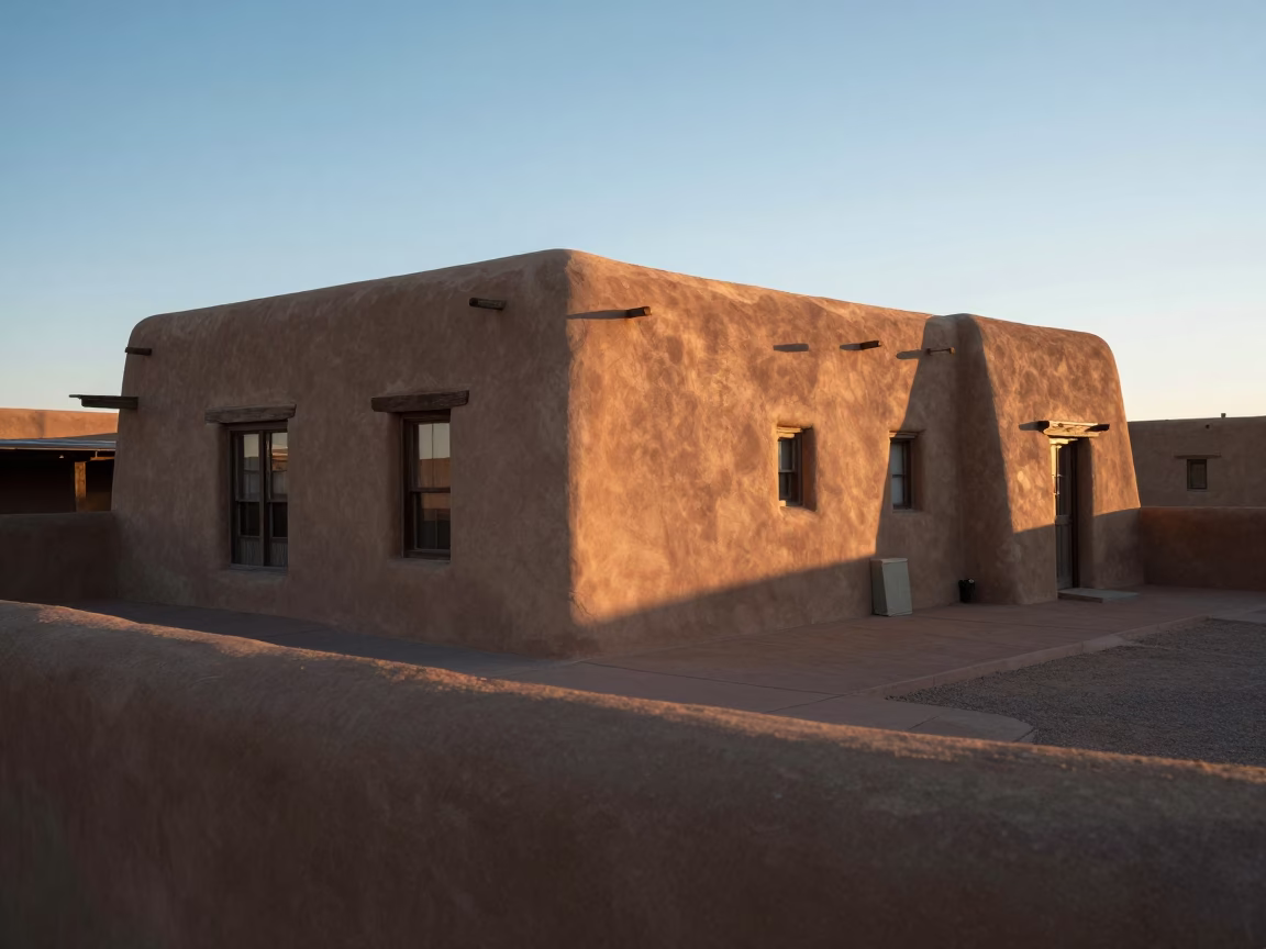 Morning Sunlight in Santa Fe at The Early Morning Light in in Santa Fe, New Mexico, United States