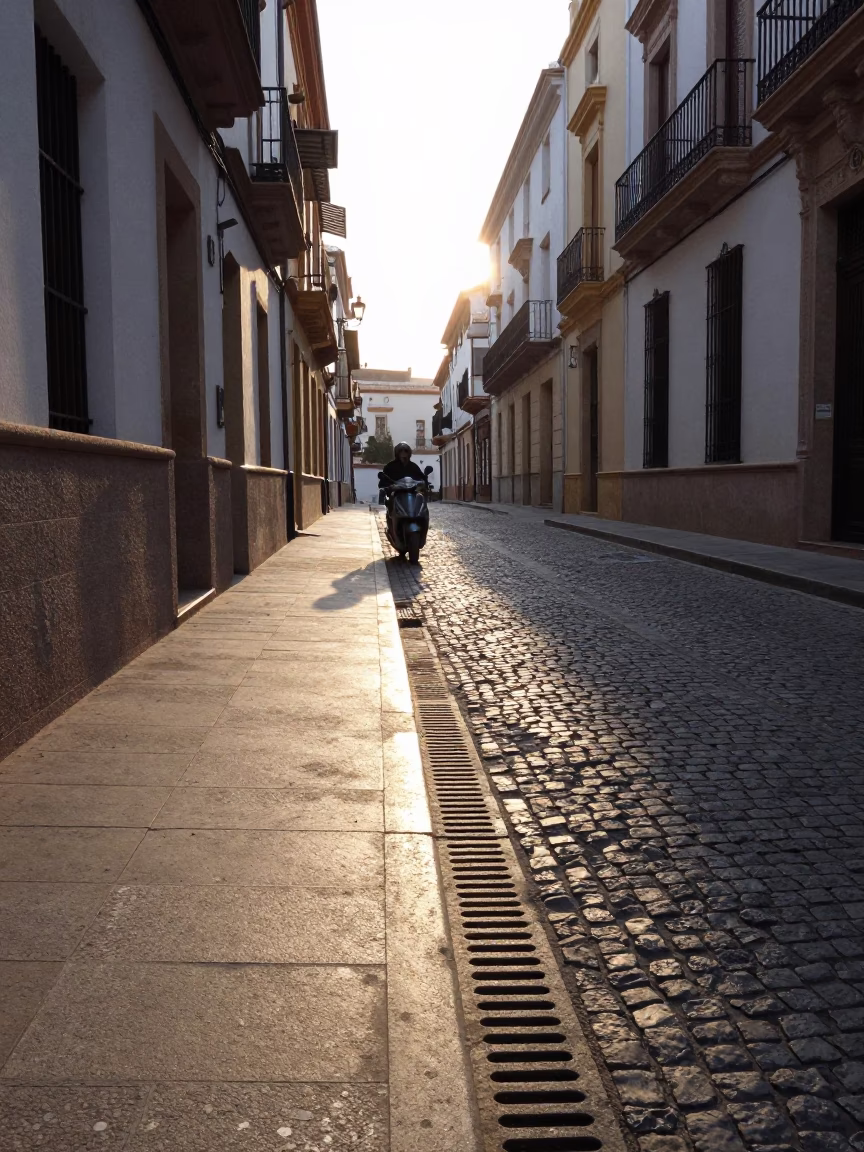 Morning Sunlight in Valencia at The Early Morning Light in in Valencia, Spain