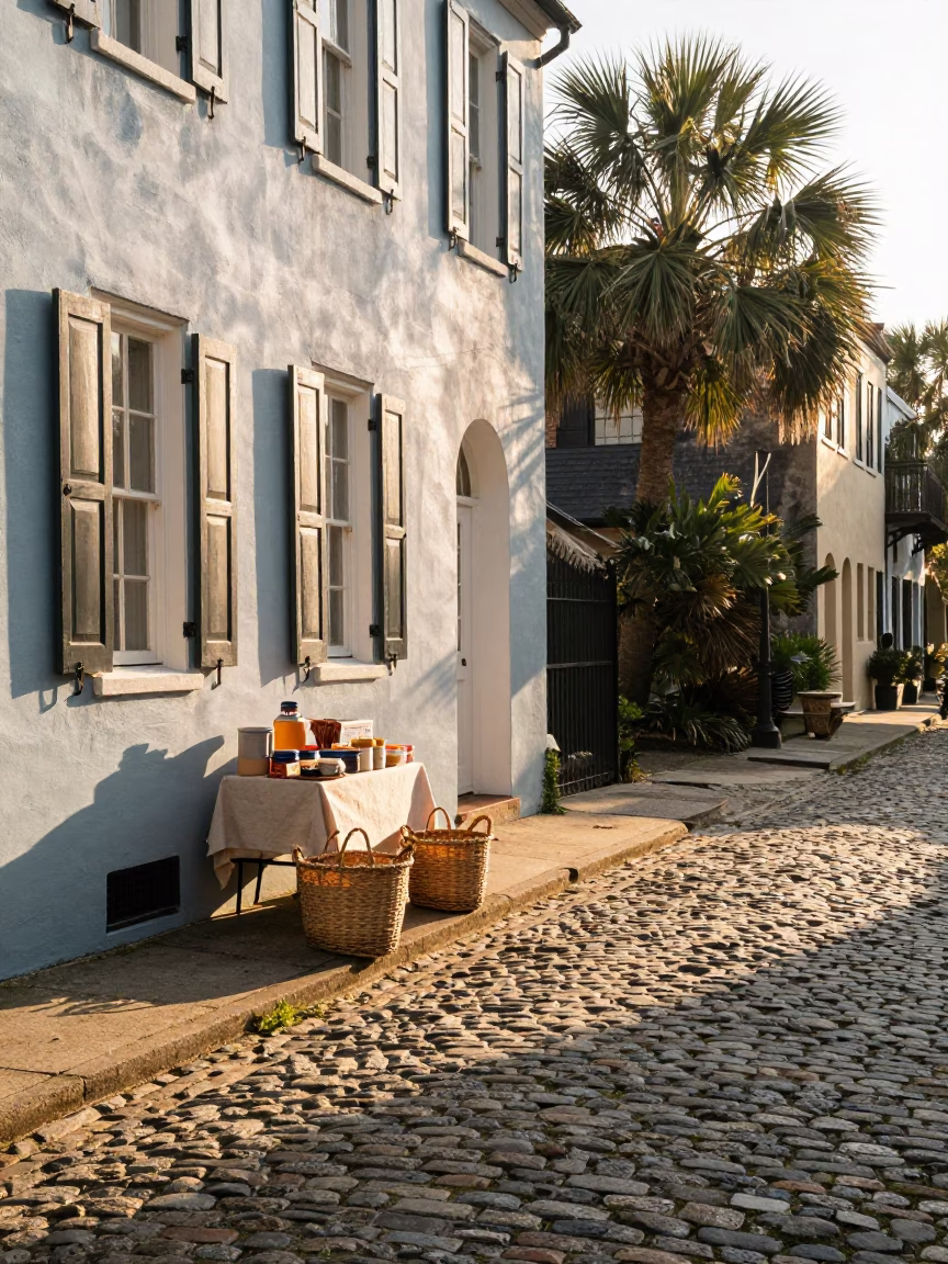 Morning Sunlight just after sunrise in Charleston in in Charleston, South Carolina, United States