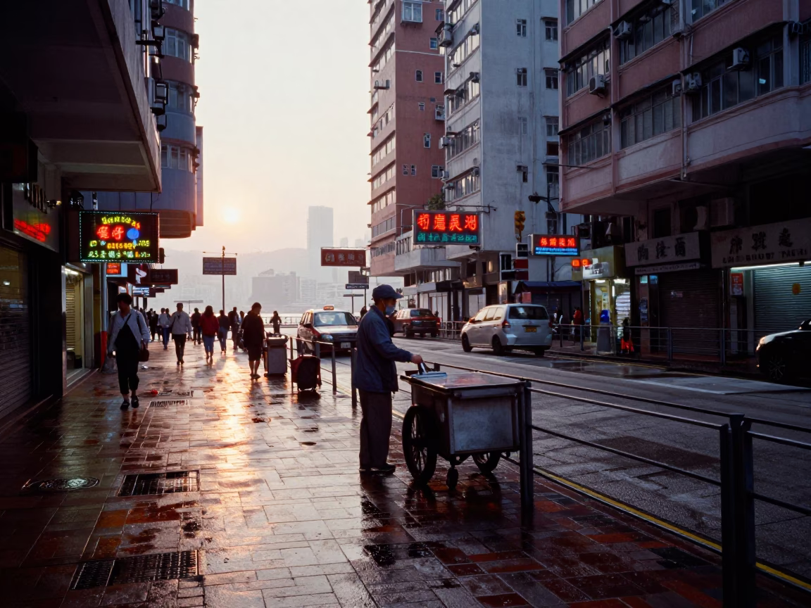 Morning Sunrise just after sunrise in Hong Kong in in Hong Kong, Hong Kong
