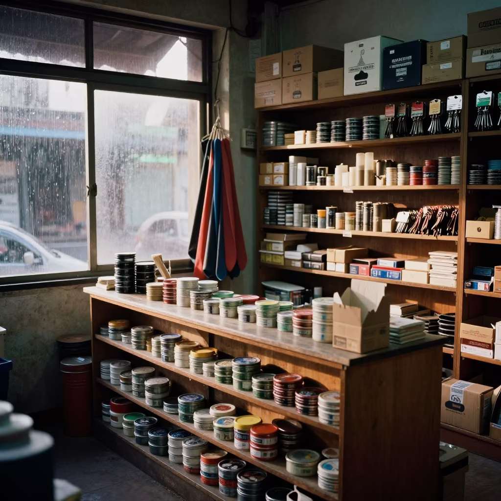 Morning Surf Shop Counter in Pettah Stockroom in inside a stockroom behind the sales floor in Pettah, Colombo