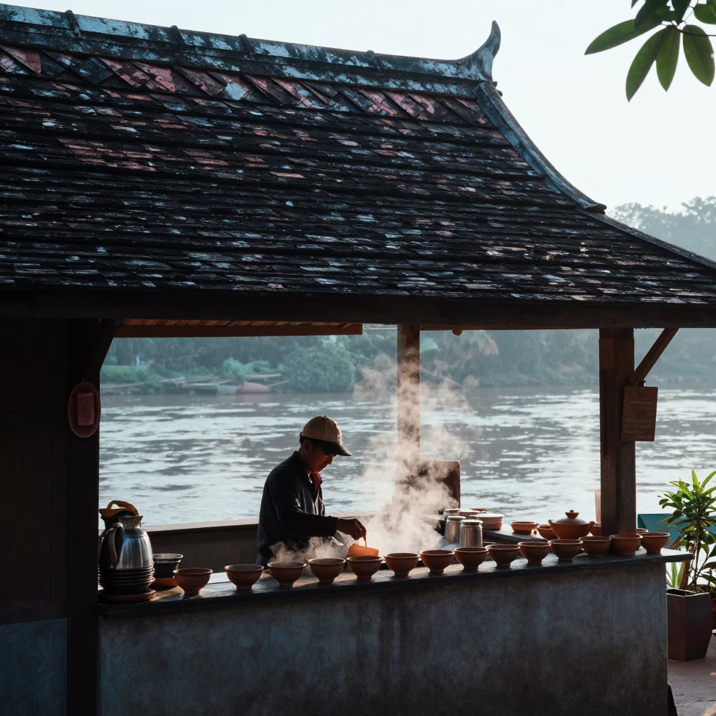 Morning Tea in Luang Prabang in in Luang Prabang, Laos
