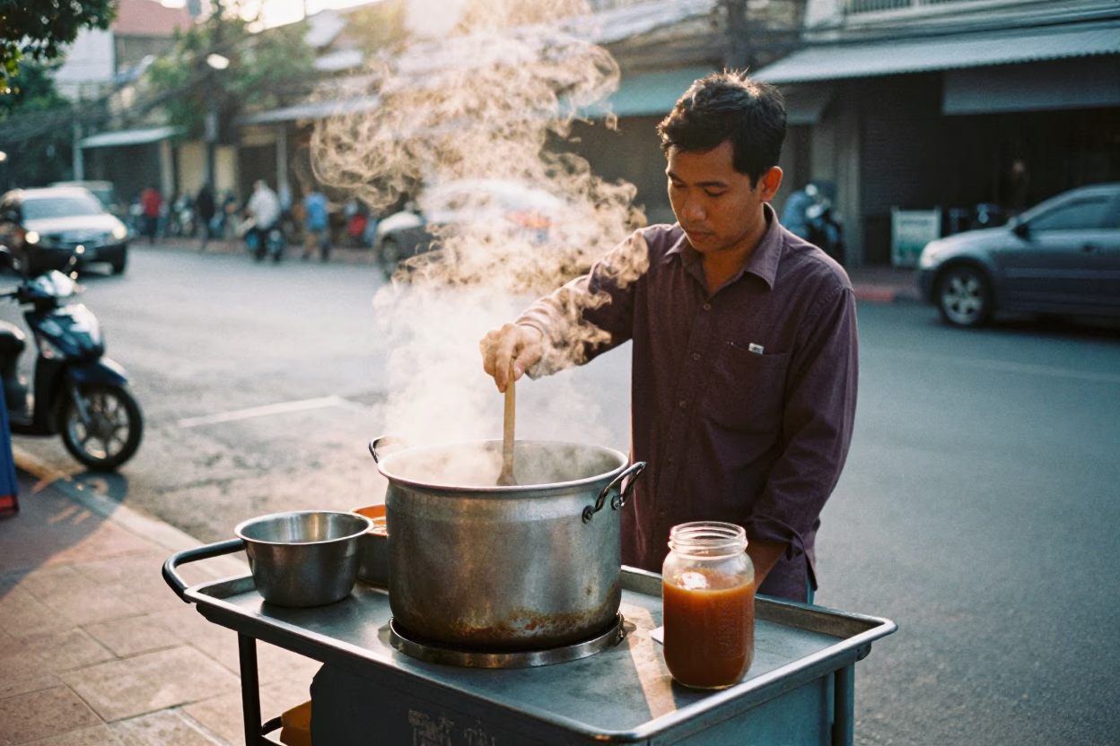 Morning Tea just after sunrise in Bangkok in in Bangkok, Thailand